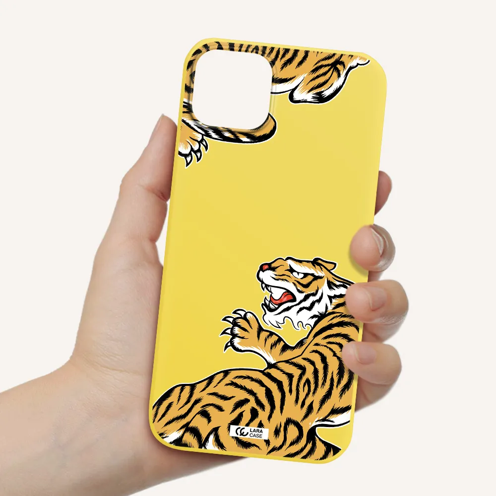 Chinese Tiger Apple iPhone 14 Silicone canary yellow Case