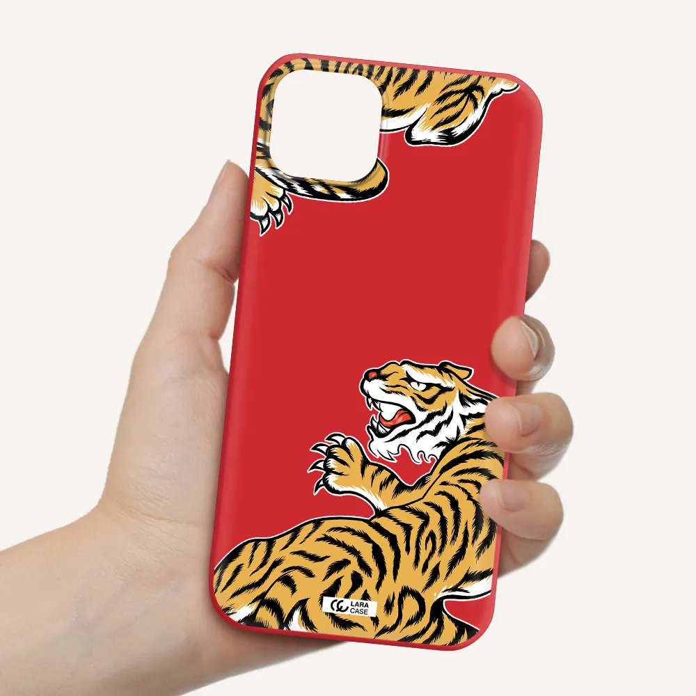 Chinese Tiger Apple iPhone 14 Silicone Imperial Red Case
