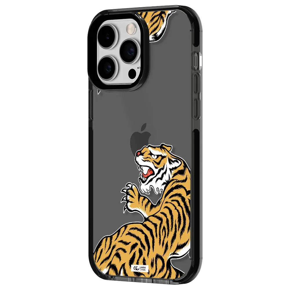 Chinese Tiger Apple iPhone 15 Pro Max impact Smoke Black Case