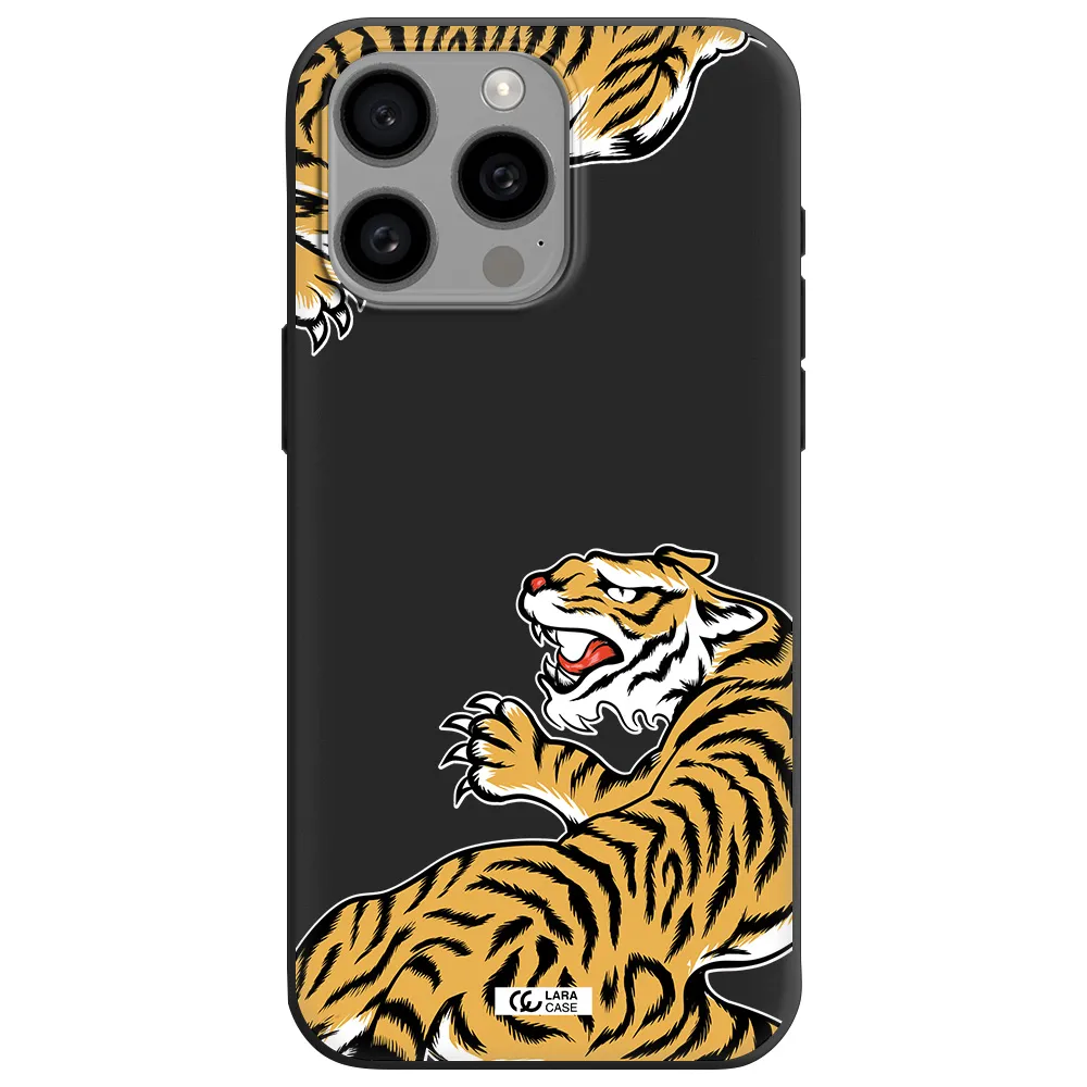Chinese Tiger Apple Iphone 15 Pro max Silicone black Case