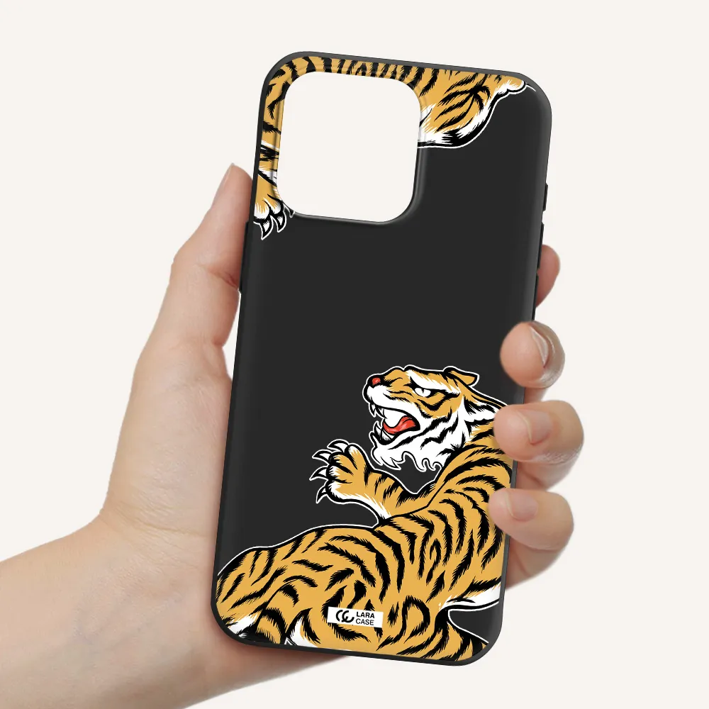 Chinese Tiger Apple Iphone 15 Pro max Silicone black Case