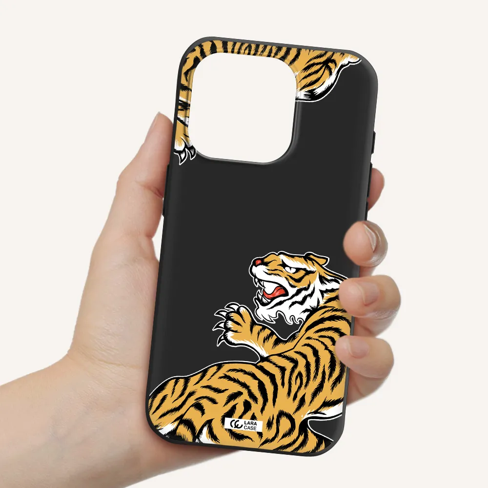 Chinese Tiger Apple Iphone 15 Pro Silicone Black Case