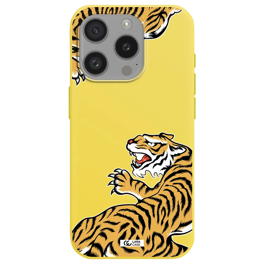 Chinese Tiger Apple Iphone 15 Pro Silicone Canary Yellow Case
