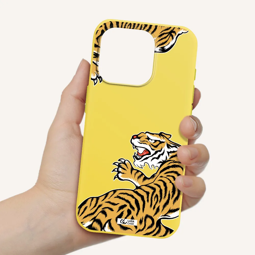 Chinese Tiger Apple Iphone 15 Pro Silicone Canary Yellow Case