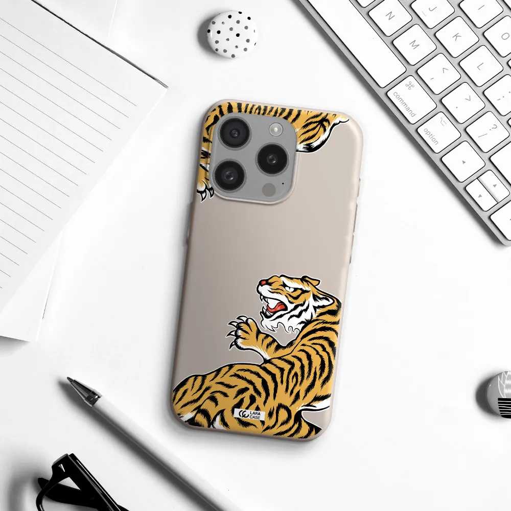Chinese Tiger Apple Iphone 15 Pro Silicone Stone Case