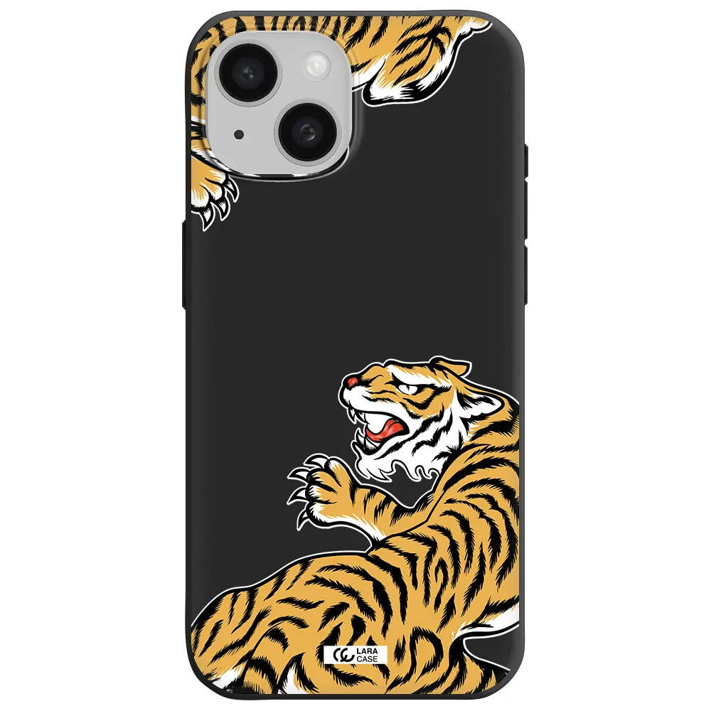 Chinese Tiger Apple iPhone 15 Silicone black Case