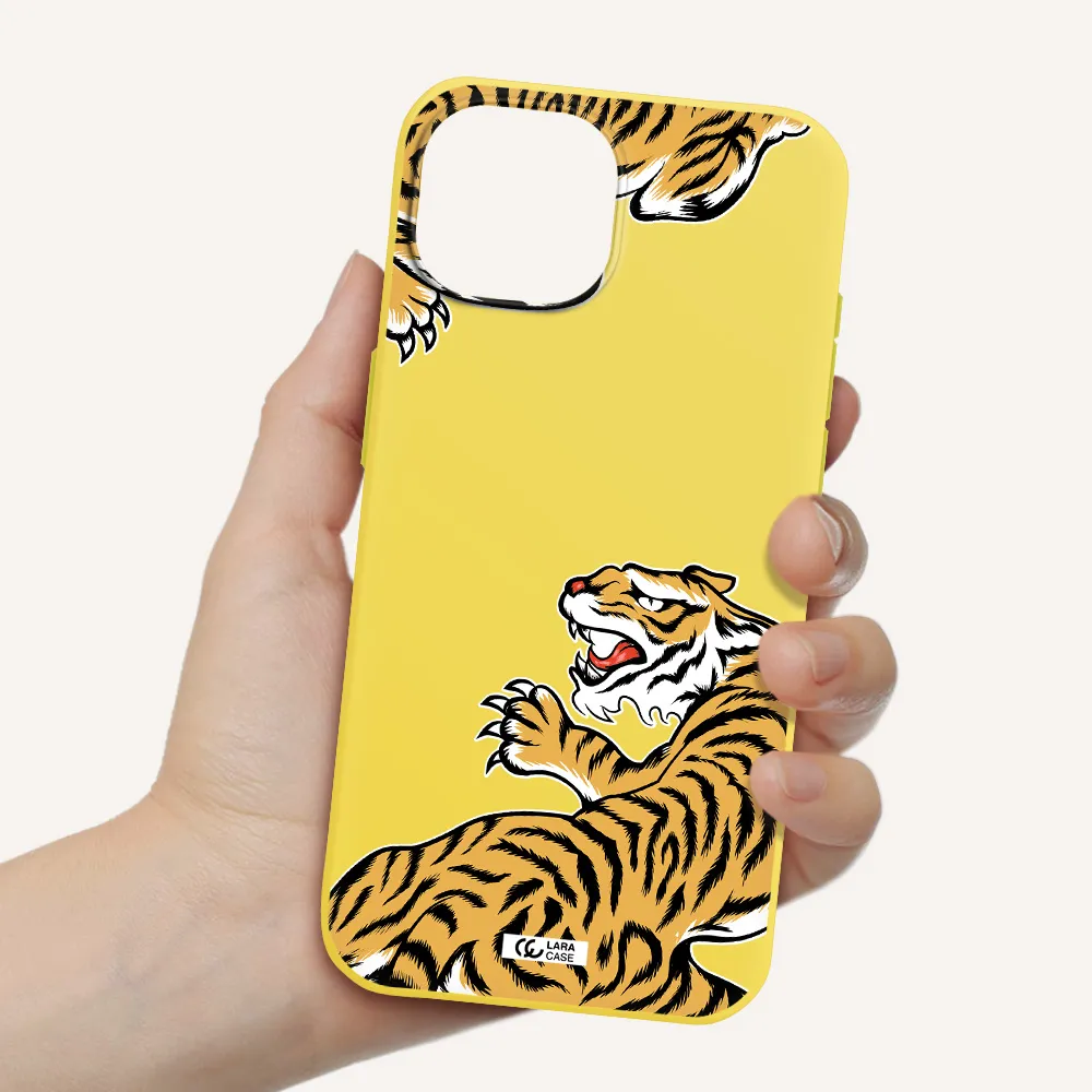 Chinese Tiger Apple iPhone 15 Silicone canary yellow Case