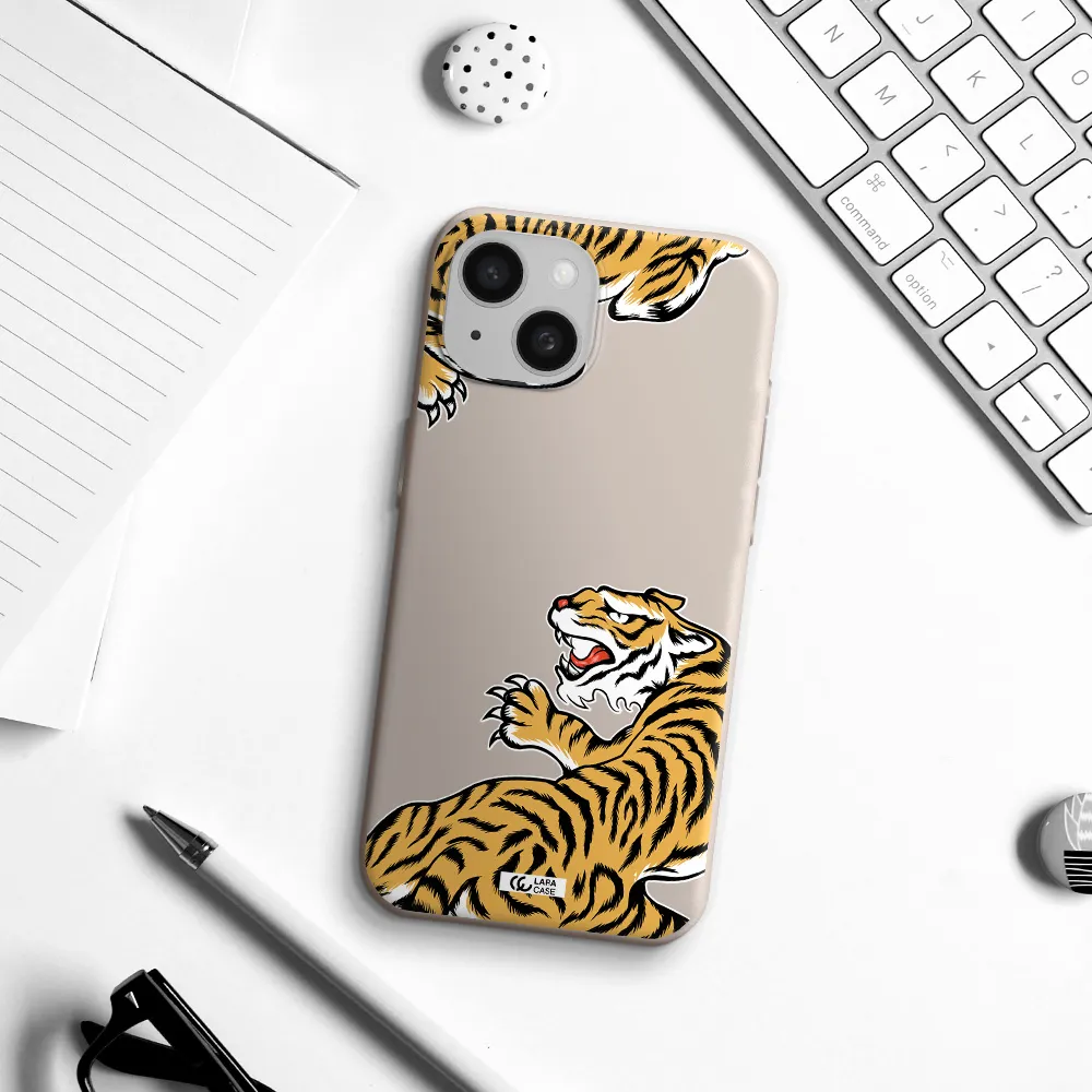 Chinese Tiger Apple iPhone 15 Silicone Stone Case