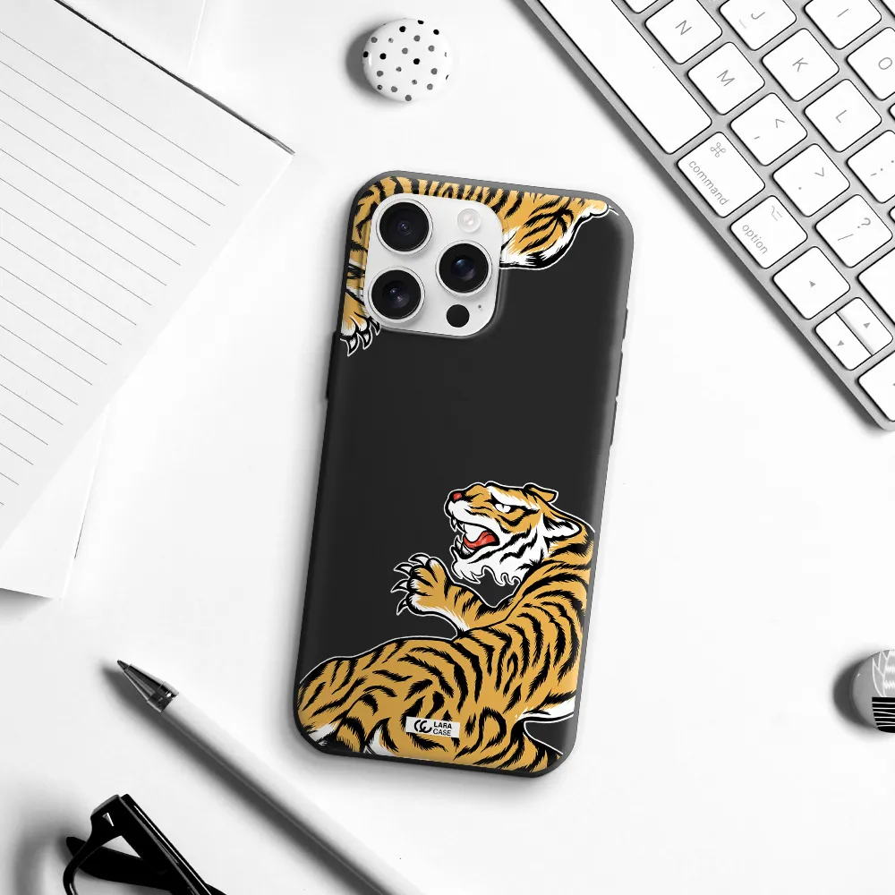 Chinese Tiger Apple Iphone 16 Pro Max Silicone Black Case