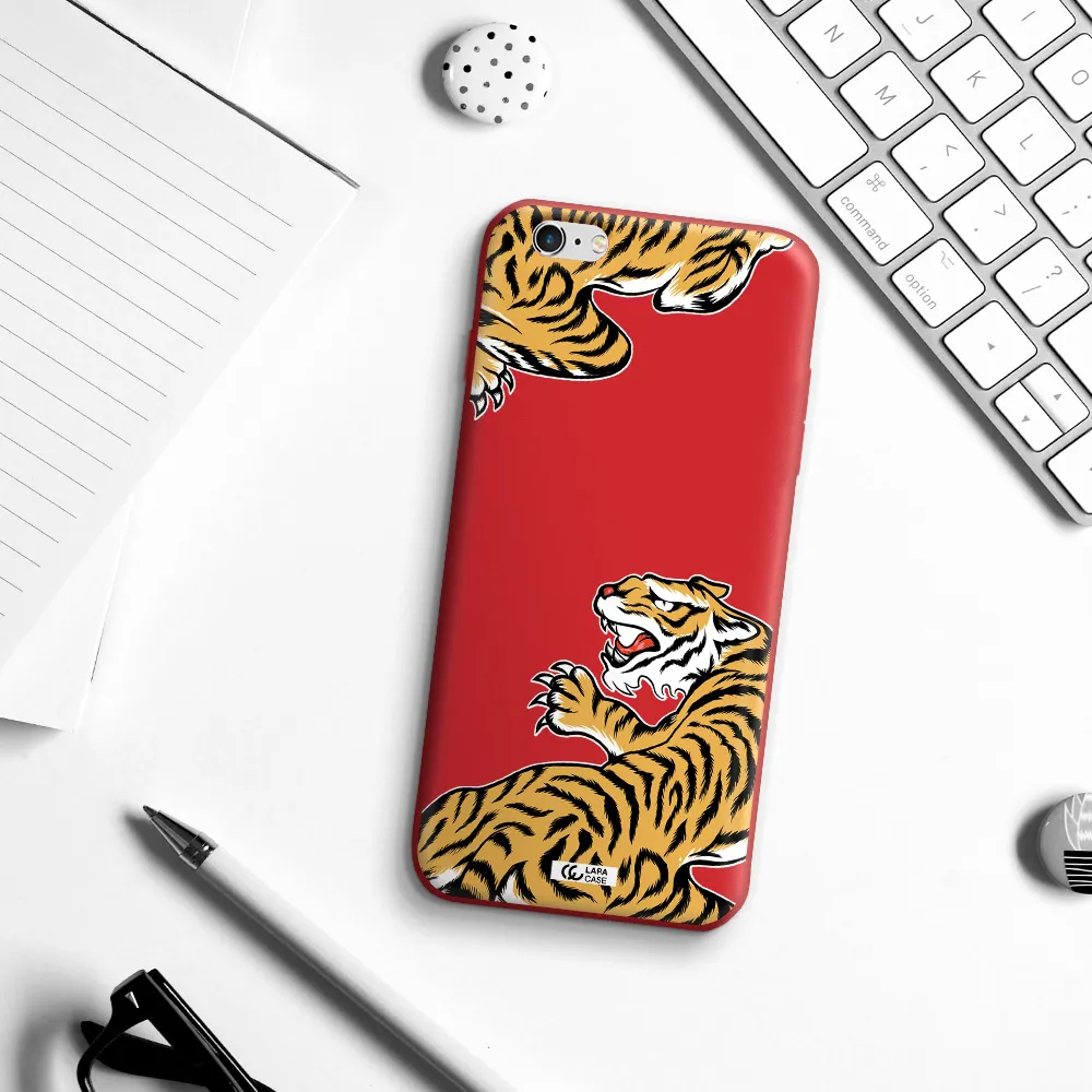Chinese Tiger Apple iPhone 6 plus Silicone Imperial Red Case