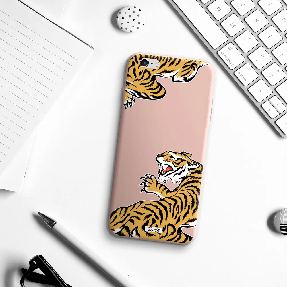 Chinese Tiger Apple iPhone 6 plus Silicone pastel pink Case