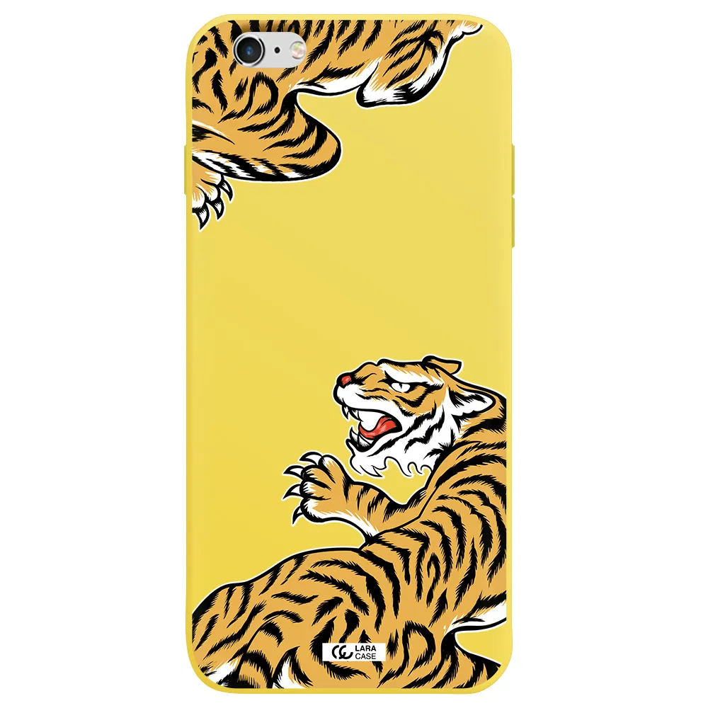 Chinese Tiger Apple iPhone 6 s plus Silicone canary yellow Case