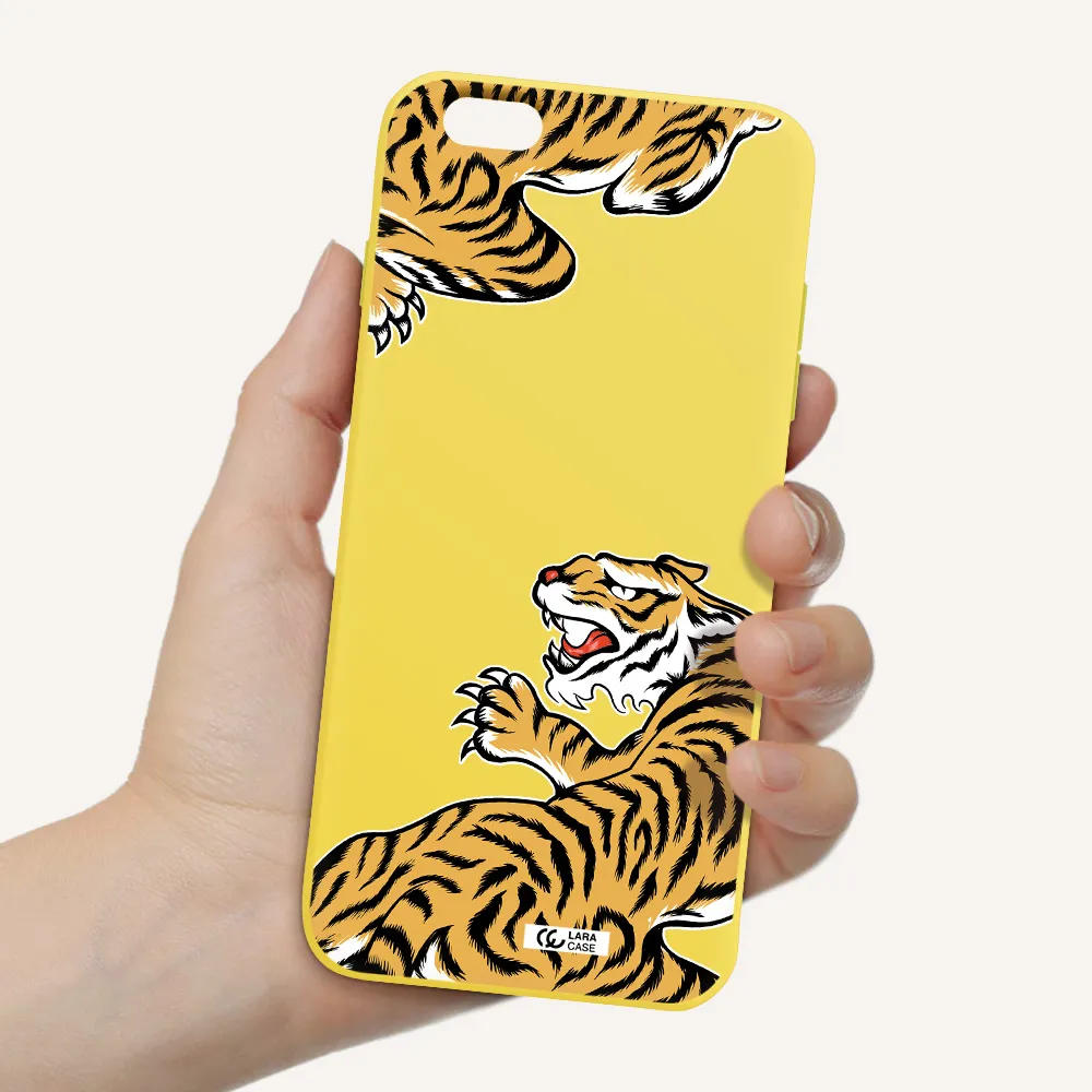 Chinese Tiger Apple iPhone 6 s plus Silicone canary yellow Case
