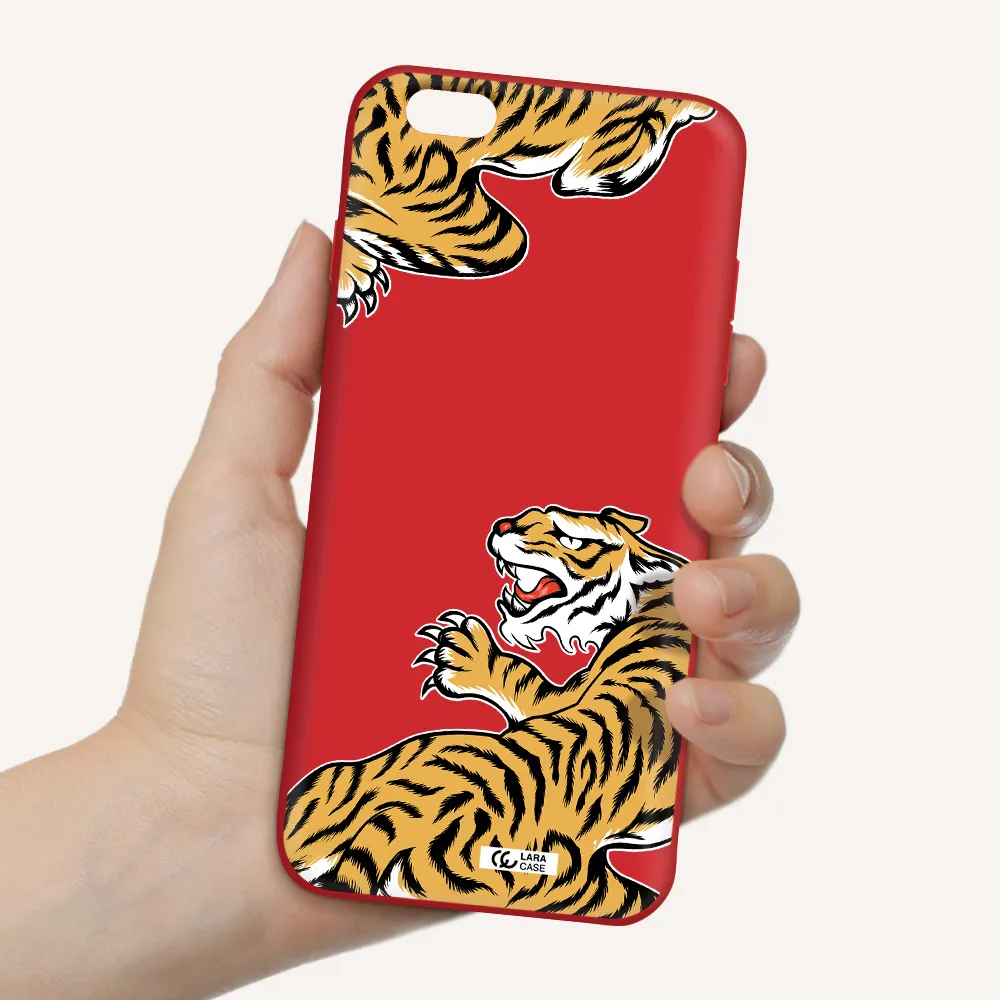 Chinese Tiger Apple iPhone 6 s plus Silicone Imperial Red Case