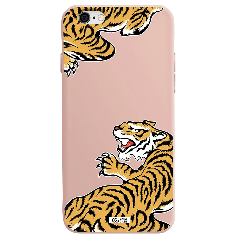 Chinese Tiger Apple iPhone 6 Silicone pastel pink Case