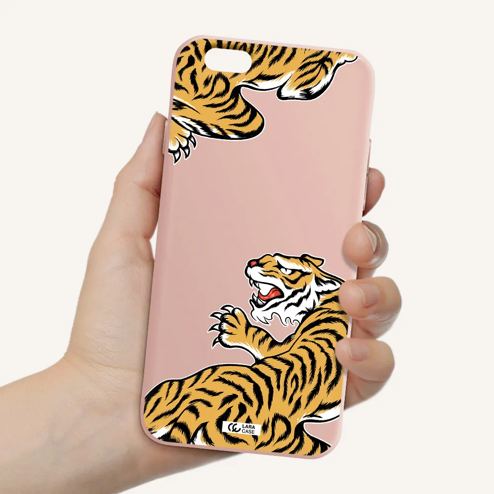 Chinese Tiger Apple iPhone 6 Silicone pastel pink Case