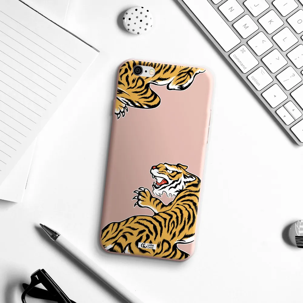Chinese Tiger Apple iPhone 6 Silicone pastel pink Case