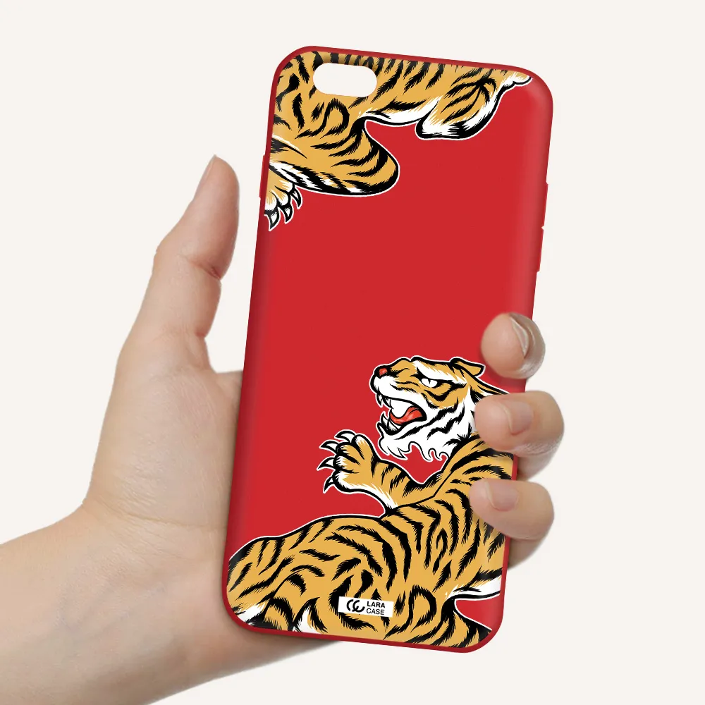 Chinese Tiger Apple iPhone 6S Silicone Imperial Red Case