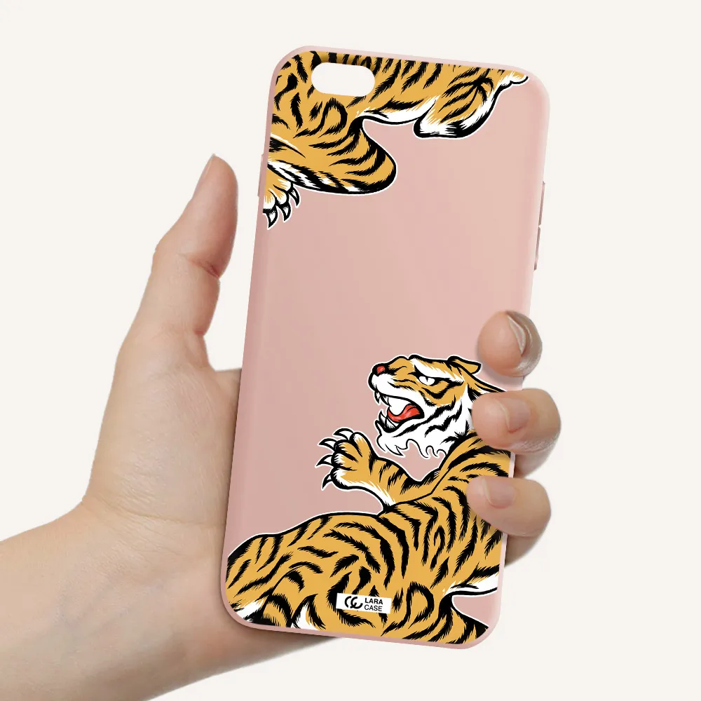 Chinese Tiger Apple iPhone 6S Silicone pastel pink Case
