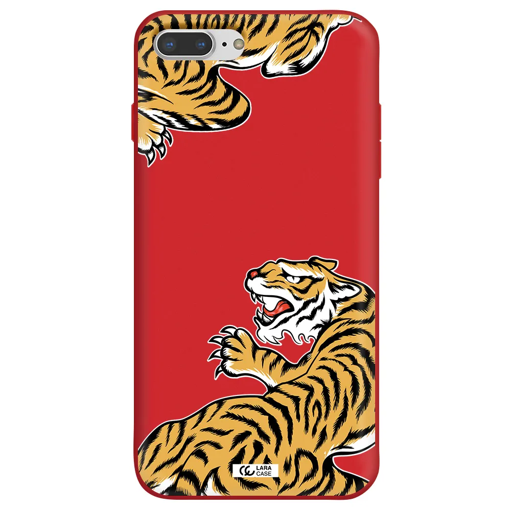Chinese Tiger Apple iPhone 7 plus Silicone Imperial Red Case