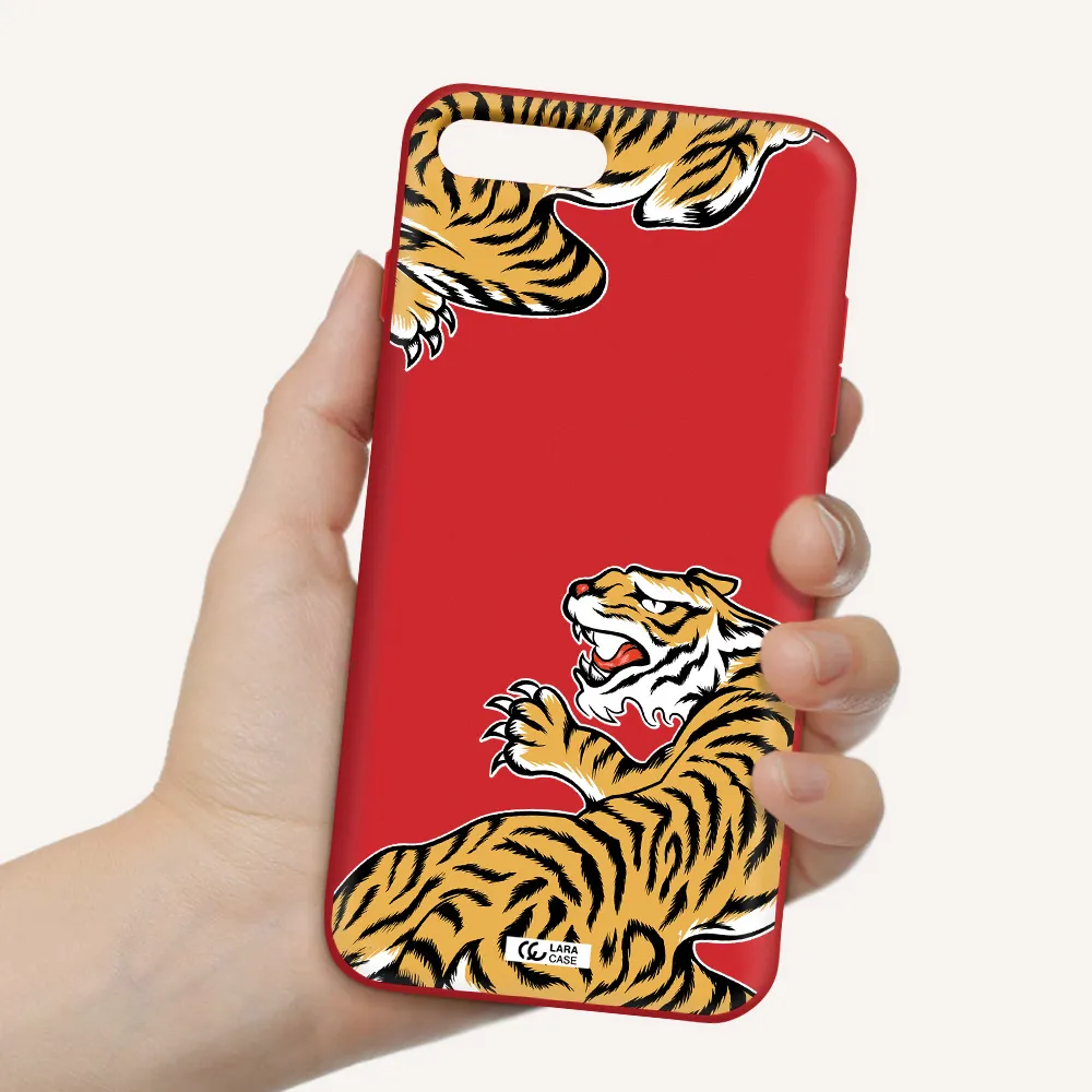 Chinese Tiger Apple iPhone 7 plus Silicone Imperial Red Case