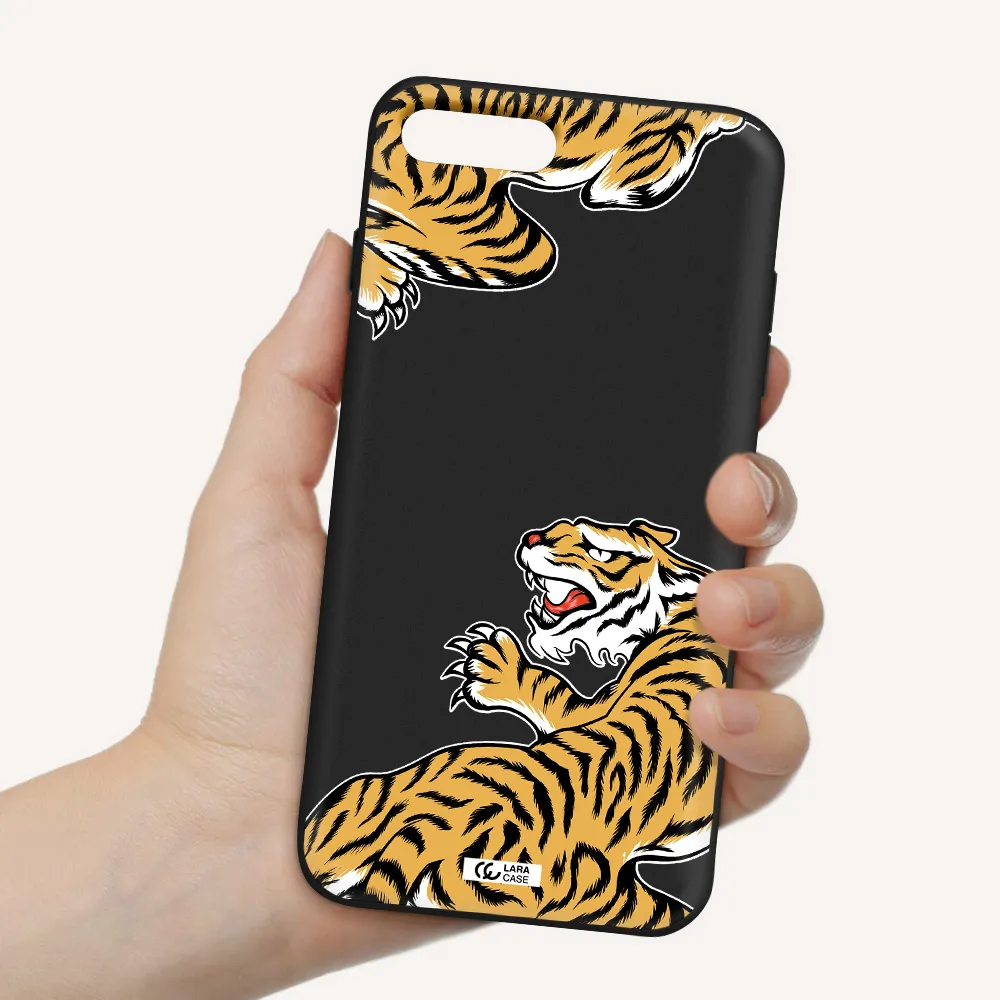 Chinese Tiger Apple iPhone 8 plus Silicone black Case
