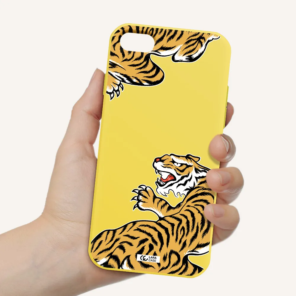 Chinese Tiger Apple iPhone 8 Silicone canary yellow Case