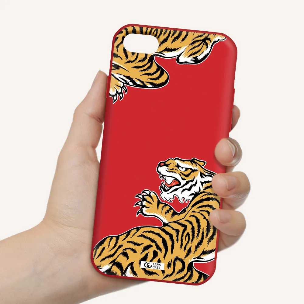 Chinese Tiger Apple iPhone 8 Silicone Imperial Red Case