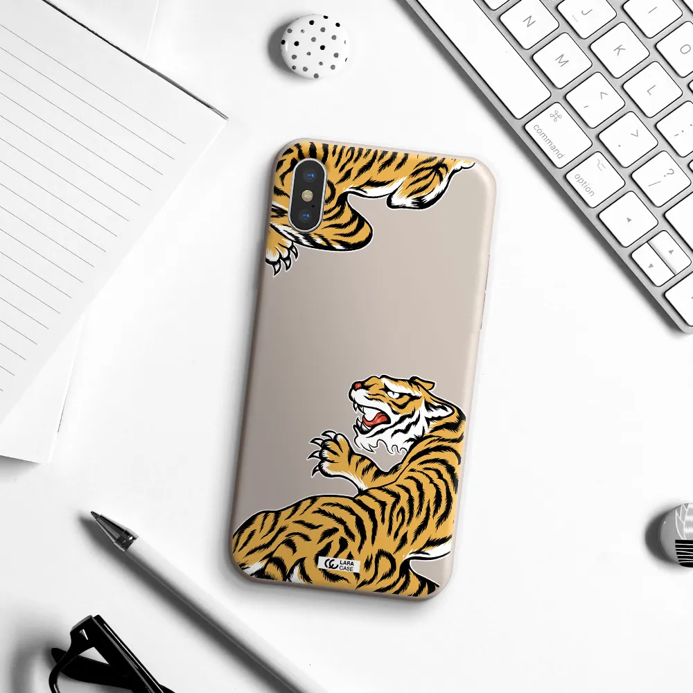 Chinese Tiger Apple iPhone X Silicone Stone Case