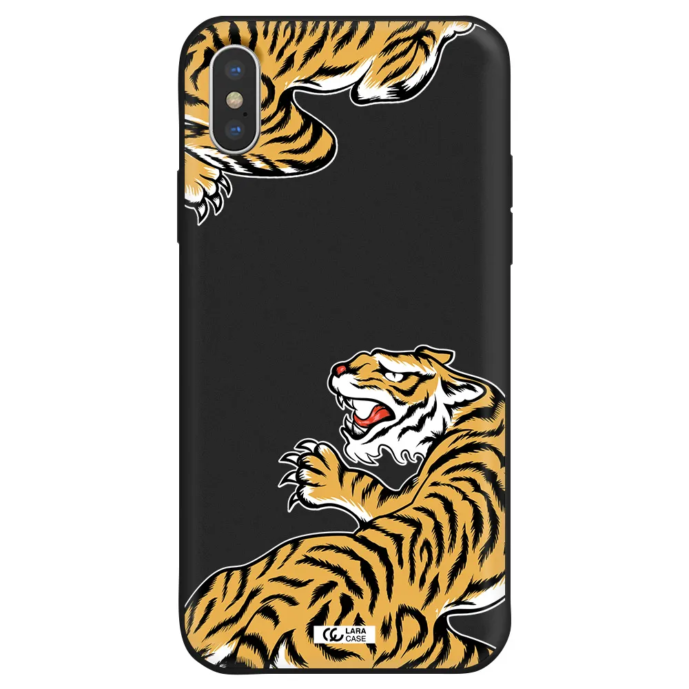 Chinese Tiger Apple iPhone XS Silicone black Case