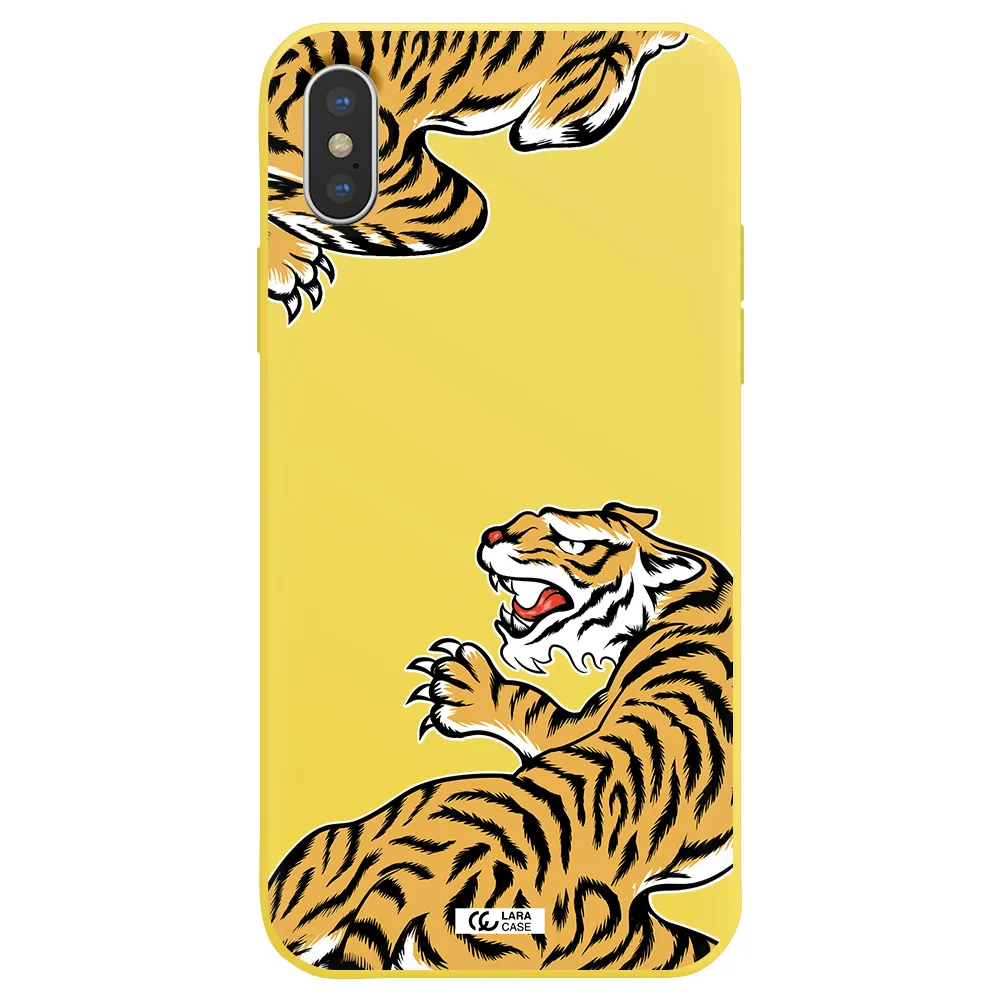 Chinese Tiger Apple iPhone XS Silicone canary yellow Case