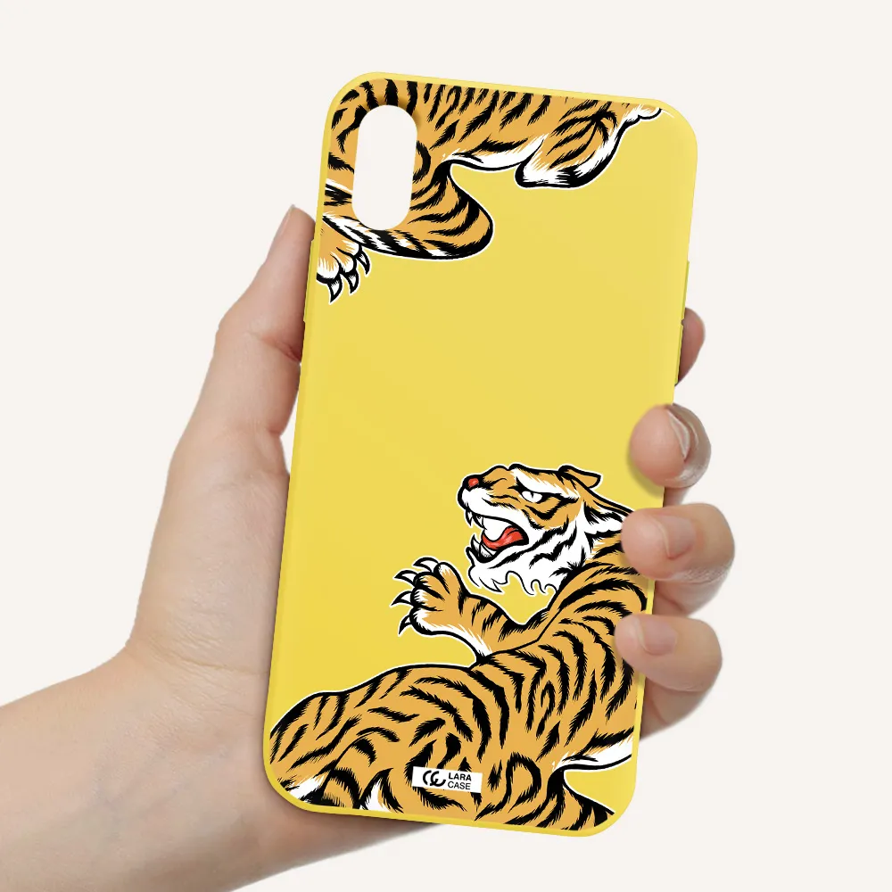 Chinese Tiger Apple iPhone XS Silicone canary yellow Case