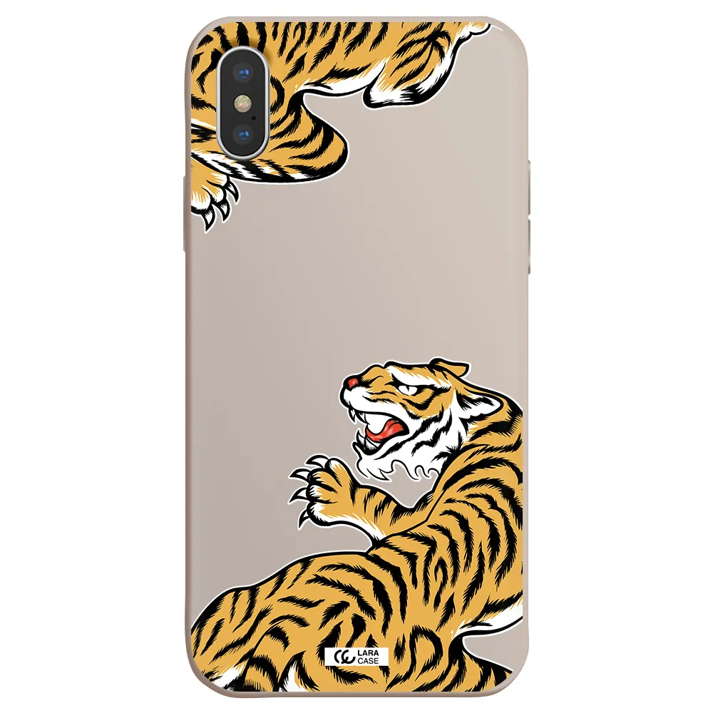 Chinese Tiger Apple iPhone XS Silicone Stone Case