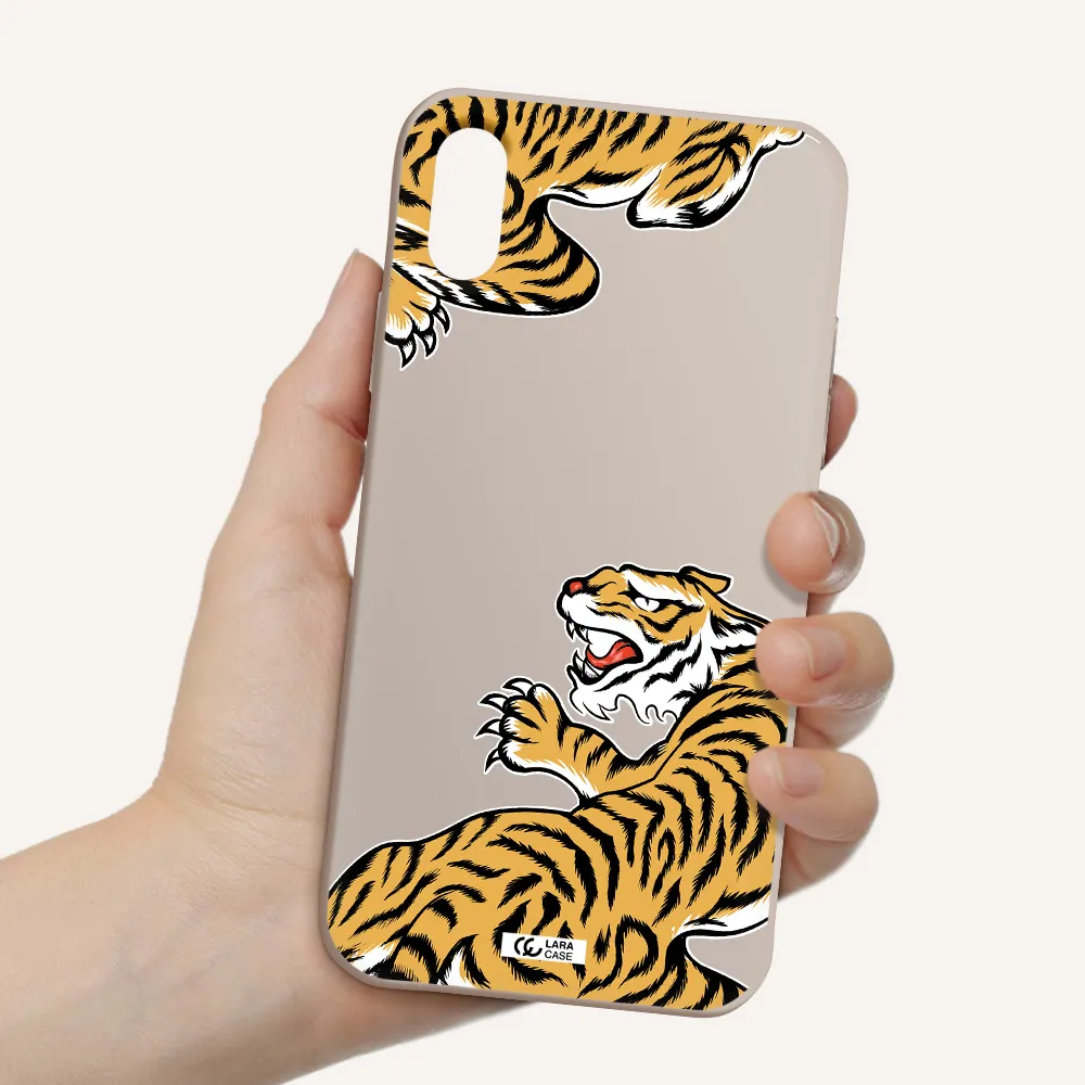 Chinese Tiger Apple iPhone XS Silicone Stone Case