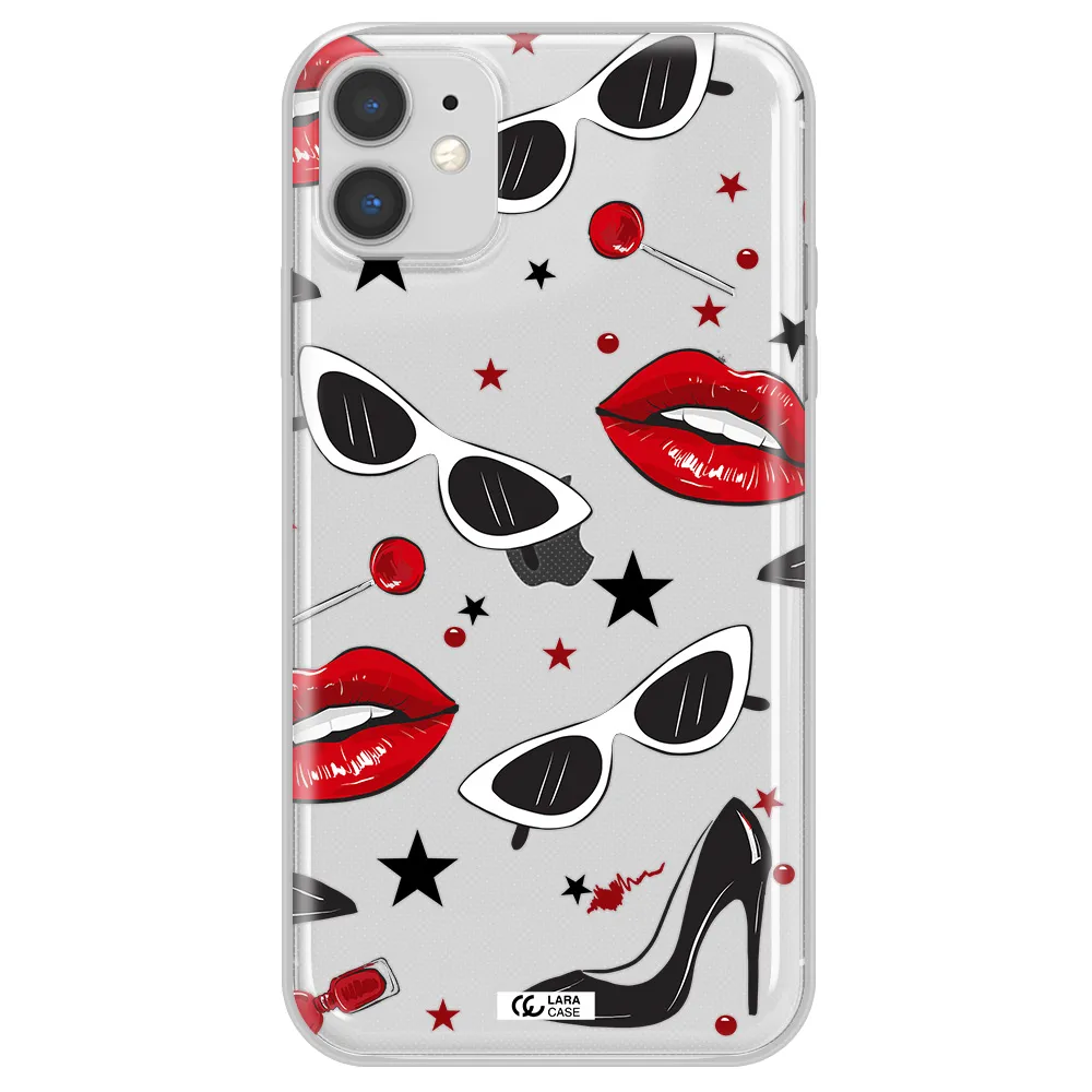 Red Lips Apple iPhone 11 Clear TPU Case