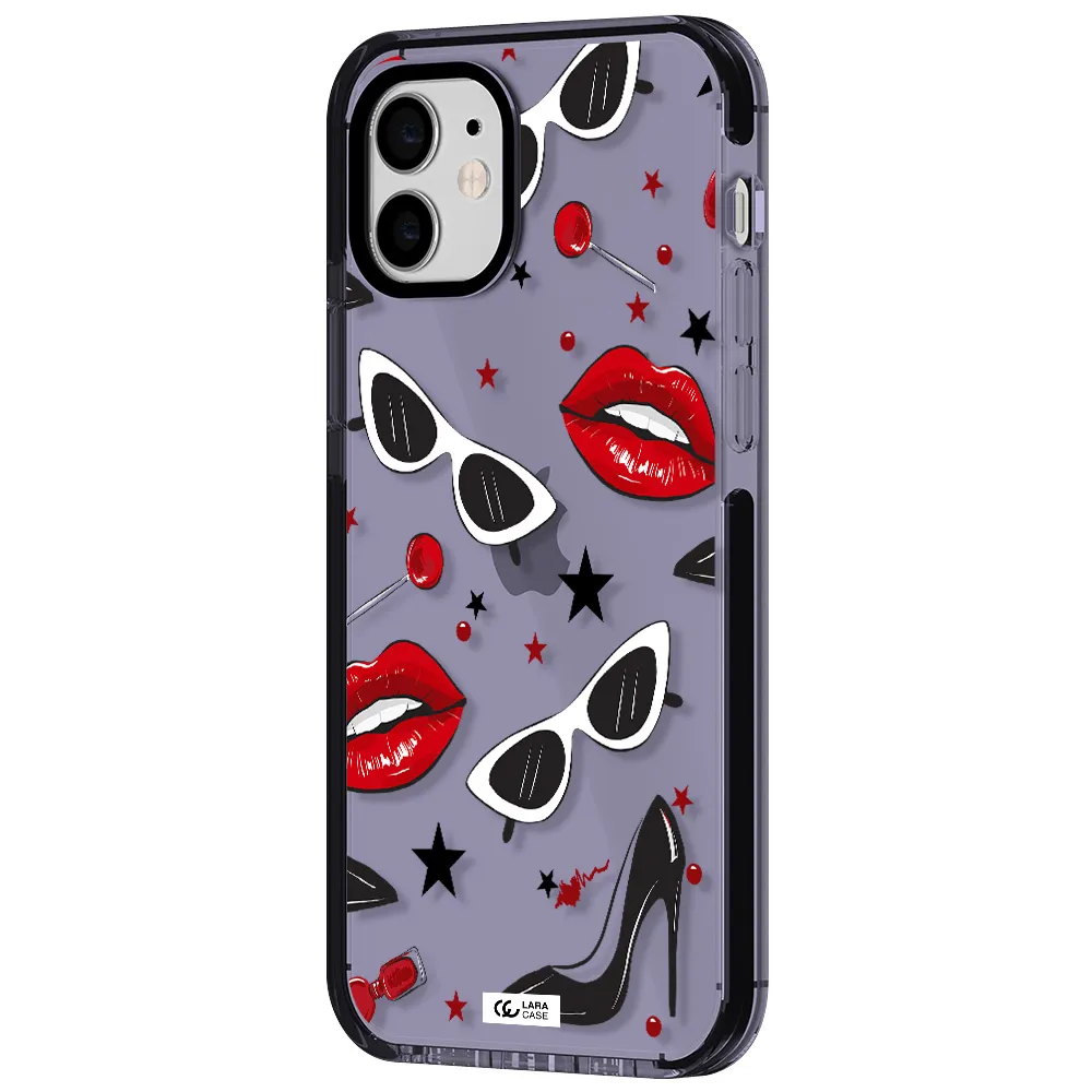 Red Lips Apple iPhone 11 impact Lilac Case