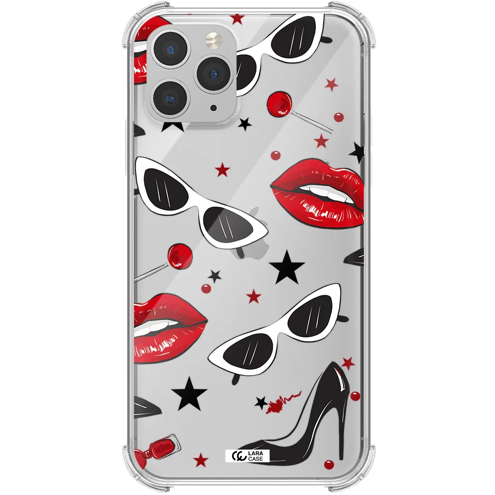 Red Lips Apple iPhone 11 pro Clear PC Case