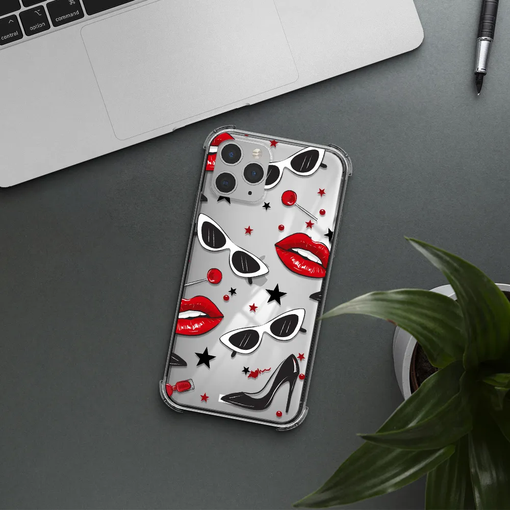 Red Lips Apple iPhone 11 pro max Clear PC Case