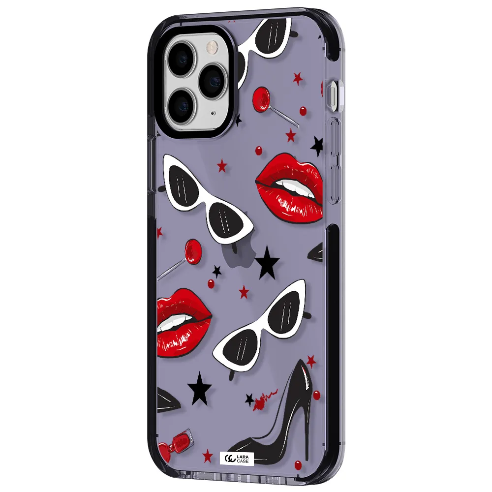 Red Lips Apple iPhone 11 pro max impact Lilac Case