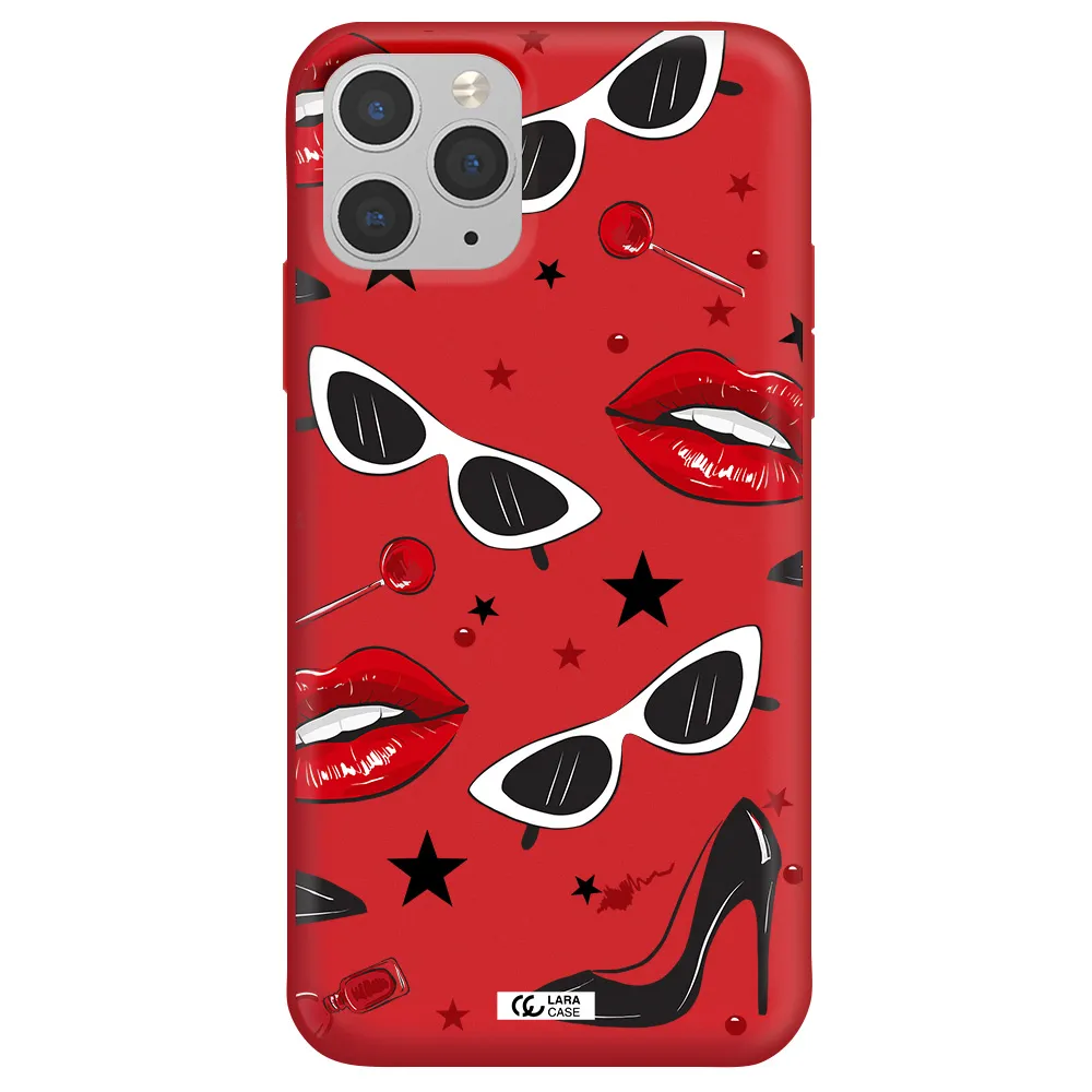 Red Lips Apple iPhone 11 pro max Silicone Imperial Red Case