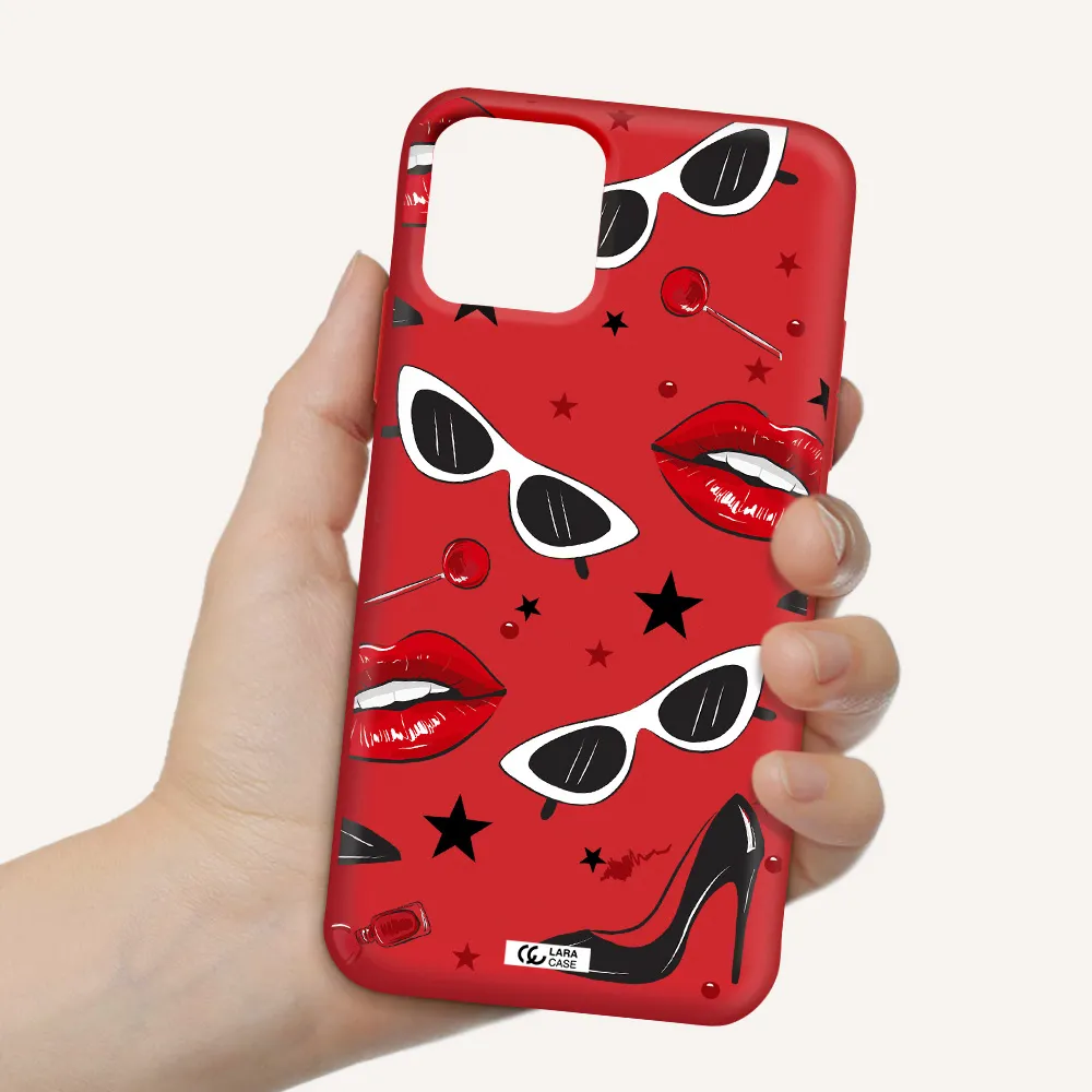 Red Lips Apple iPhone 11 pro max Silicone Imperial Red Case