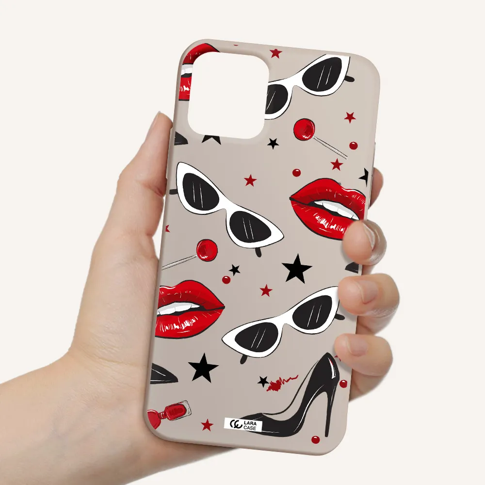 Red Lips Apple iPhone 11 pro max Silicone Stone Case