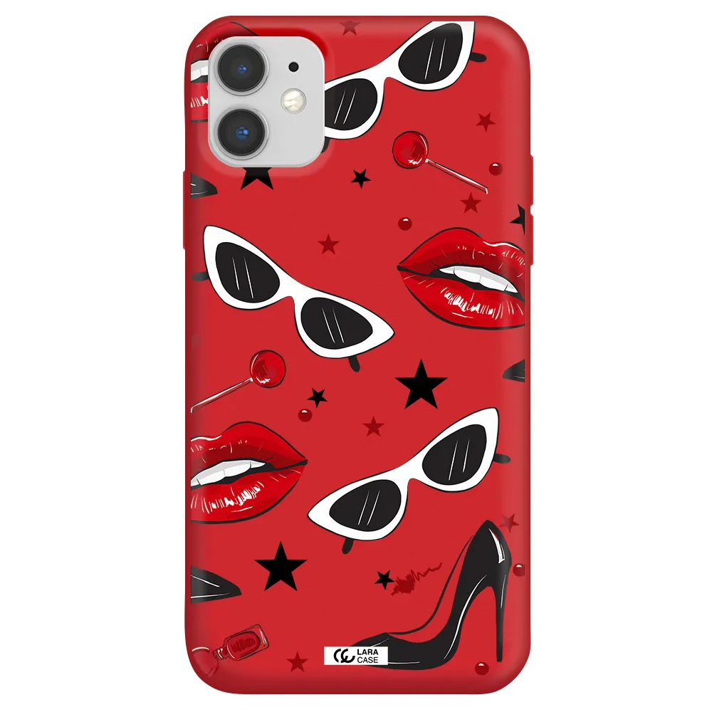 Red Lips Apple iPhone 11 Silicone Imperial Red Case