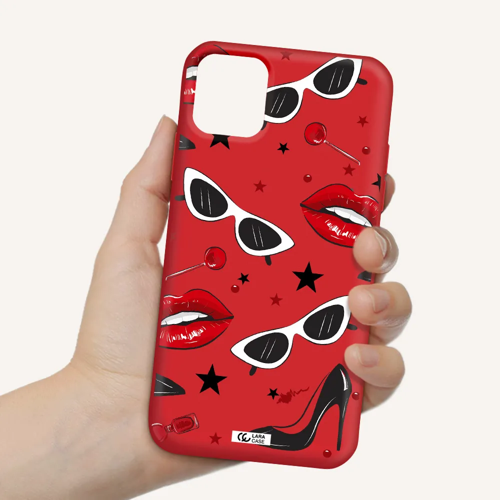Red Lips Apple iPhone 11 Silicone Imperial Red Case