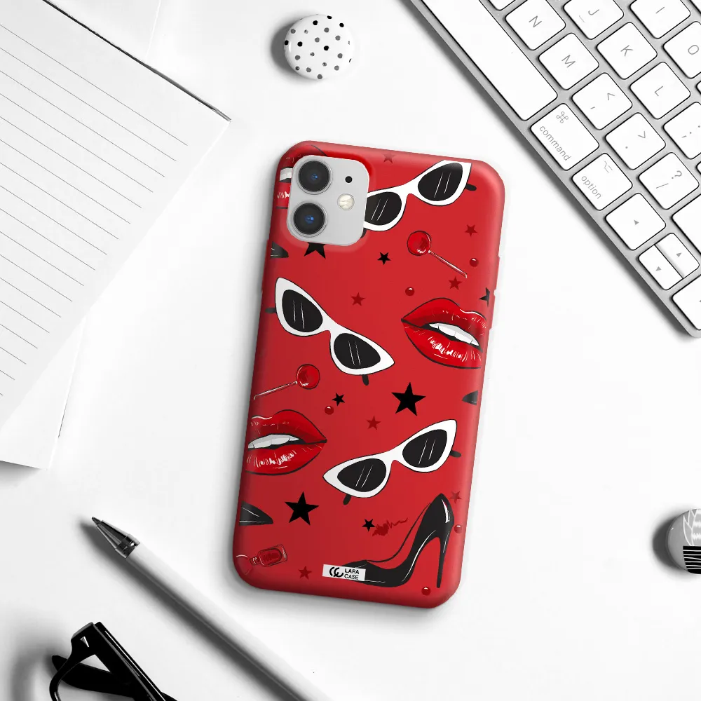 Red Lips Apple iPhone 11 Silicone Imperial Red Case