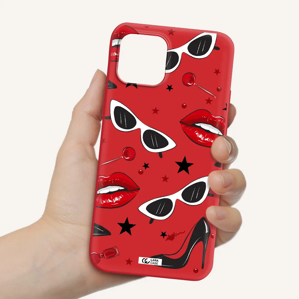 Red Lips Apple iPhone 12 mini Silicone Imperial Red Case