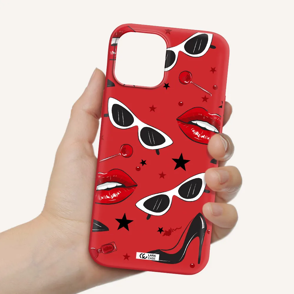 Red Lips Apple iPhone 12 pro Silicone Imperial Red Case