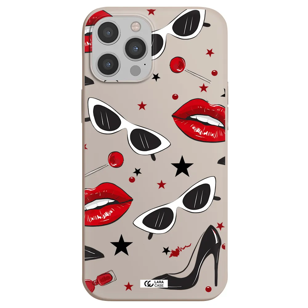 Red Lips Apple iPhone 12 pro Silicone Stone Case