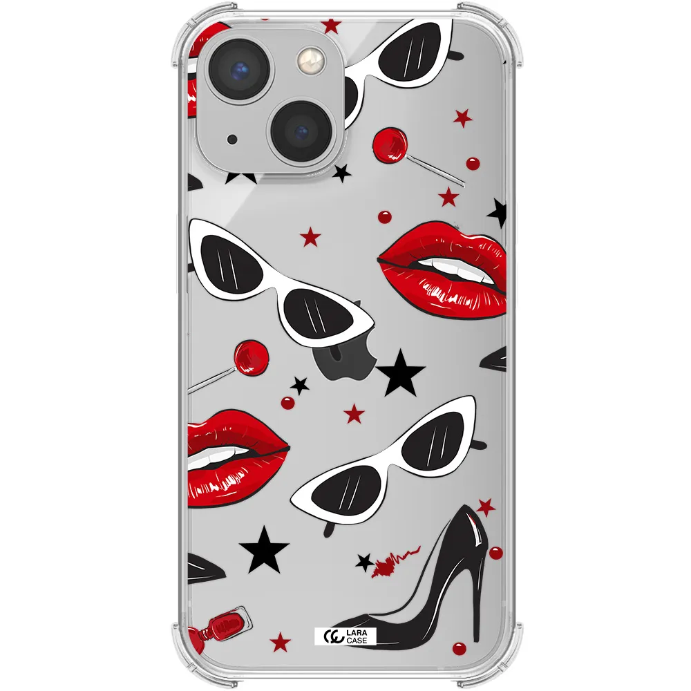 Red Lips Apple iPhone 13 Clear PC Case