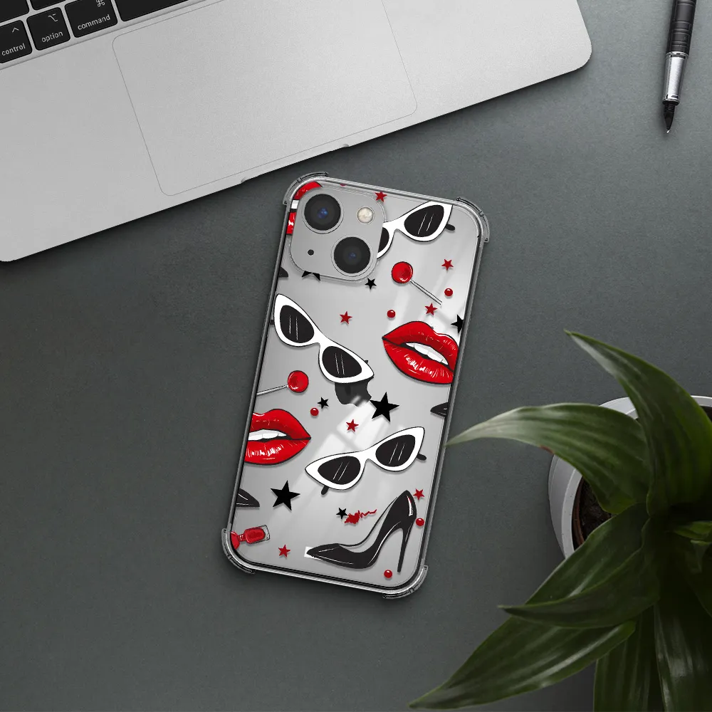 Red Lips Apple iPhone 13 Clear PC Case